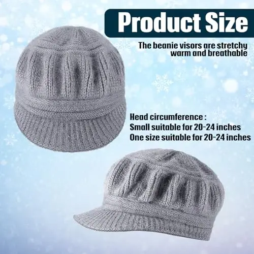 3pcs Women Warm Hat | Winter Slouchy Beanie Cap, Soft Warm, Secure Fit, Windproof, Knitted Newsboy Hats, for Outdoor Work Daily Use Women Ski Snow - 3