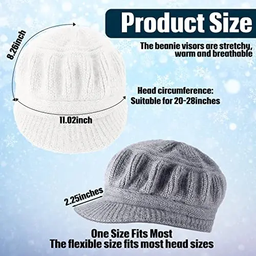 3pcs Women Warm Hat | Winter Slouchy Beanie Cap, Soft Warm, Secure Fit, Windproof, Knitted Newsboy Hats, for Outdoor Work Daily Use Women Ski Snow - 3