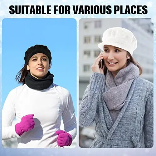 3pcs Women Warm Hat | Winter Slouchy Beanie Cap, Soft Warm, Secure Fit, Windproof, Knitted Newsboy Hats, for Outdoor Work Daily Use Women Ski Snow - 6