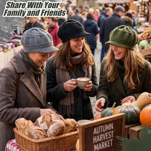 3pcs Women Warm Hat | Winter Slouchy Beanie Cap, Soft Warm, Secure Fit, Windproof, Knitted Newsboy Hats, for Outdoor Work Daily Use Women Ski Snow - 3PCS (1)