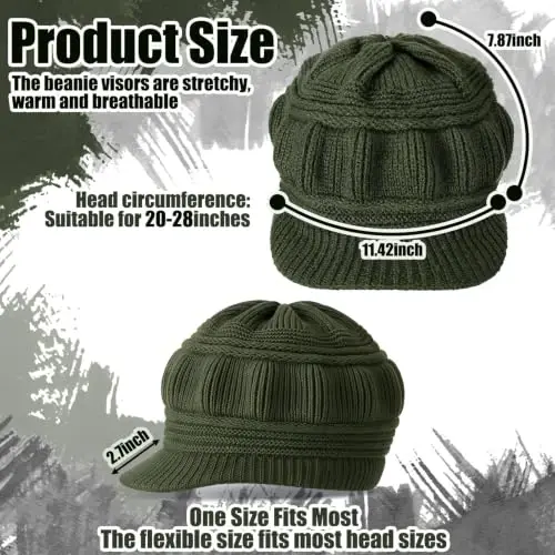 3pcs Women Warm Hat | Winter Slouchy Beanie Cap, Soft Warm, Secure Fit, Windproof, Knitted Newsboy Hats, for Outdoor Work Daily Use Women Ski Snow - 3