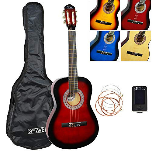 3rd Avenue Full Classical Guitar Pack, Right, Redburst, 4/4 size (STX20ARBPK) - 1