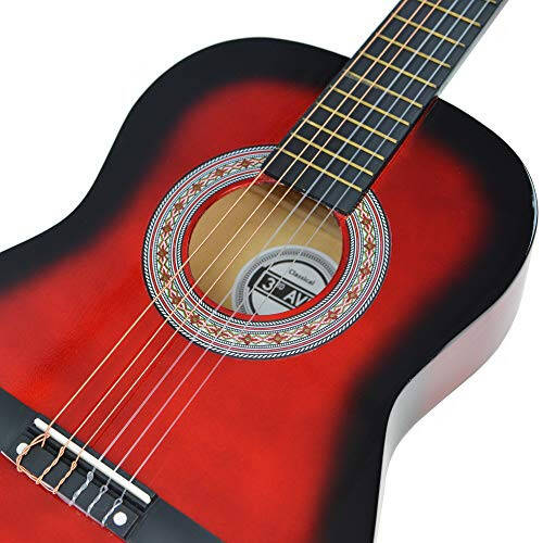 3rd Avenue Full Classical Guitar Pack, Right, Redburst, 4/4 size (STX20ARBPK) - 3