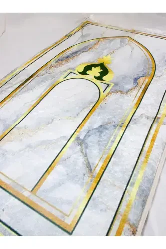 3см Толстый Мягкий Коврик для Намаза с Губкой, Не Болят Колени, Приданое, Подарок, Складывается - СЕРОЕ ЗОЛОТО - 6