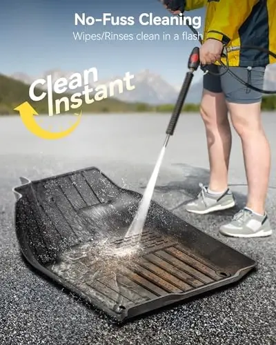 3W Durable TPE Black Floor Mats, Custom Fit for Range Rover/Land Rover Evoque 2011-2019 (Not for Convertible), 1st & 2nd Row All-Weather Vehicle Mat Set - 4