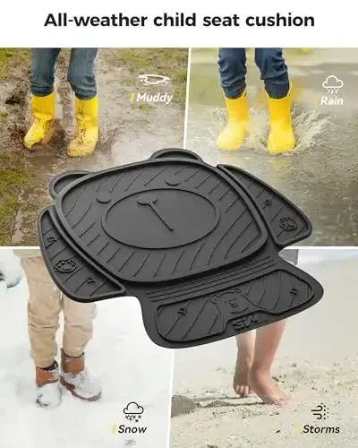 3W Durable TPE Black Floor Mats, Custom Fit for Range Rover/Land Rover Evoque 2011-2019 (Not for Convertible), 1st & 2nd Row All-Weather Vehicle Mat Set - 6