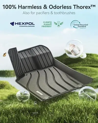 3W Floor Mats & Cargo Liner for Porsche Macan 2014-2025 2026 TPE All Weather Custom Fit Floor Liner for Macan Full Set Car Liner Black - 5