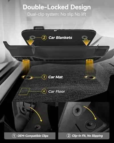 3W Floor Mats & Carpet fit for Porsche Macan(2014-2025 2026), 1st & 2nd Row TPE All-Weather Custom Fit Car Liner, Black - 2