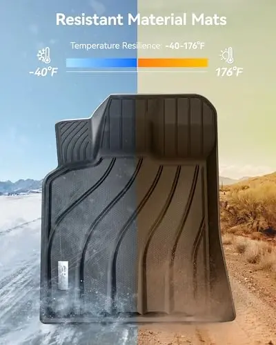 3W Floor Mats Compatible for Porsche Macan 2014-2025 2026 TPE All Weather Custom Fit Floor Liner 1st and 2nd Row Car Mats Black - 4