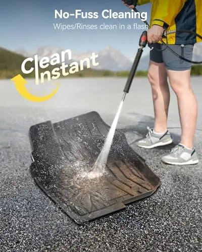 3W Floor Mats Fit 2017-2020 Ford Fusion (Include Hybrid) & Lincoln MKZ All Weather TPE Custom Fit Floor Liner, 1st & 2nd Row Full Set Car Liners Black - 4