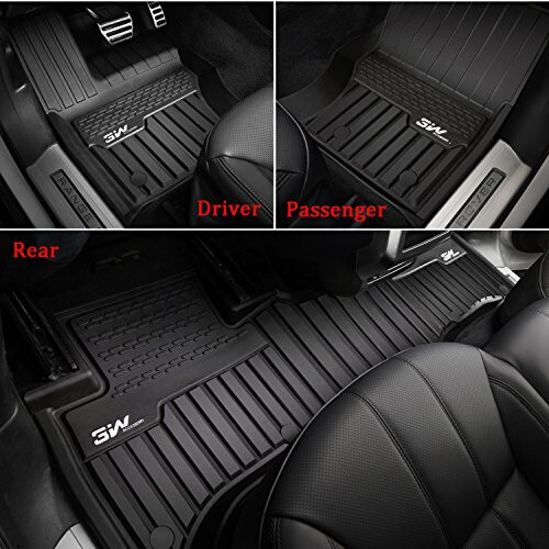 3W Floor Mats Fit Range Rover Sport 2014-2022 (Not for Range/Land Rover Discovery Sport) TPE All Weather Custom Fit for Land Rover Sport 1st and 2nd Row Full Set Car Liners - Black - 9