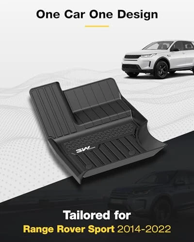 3W Floor Mats Fit Range Rover Sport 2014-2022 (Not for Range/Land Rover Discovery Sport) TPE All Weather Custom Fit for Land Rover Sport 1st and 2nd Row Full Set Car Liners - Black - MODAZONE (1)