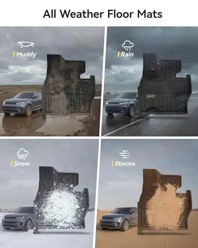 3W Floor Mats Fit Range Rover Sport 2023 2024 2025(Not for Range/Land Rover Discovery Sport) TPE All Weather Custom Fit for Land Rover Sport 1st and 2nd Row Car Liners Black - 5