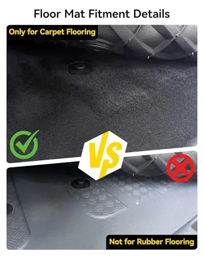 3W Floor Mats for Land Rover/Range Rover Defender 110 (4 Doors 5 Seat Only) 2020-2025 2026 (Not for Defender 110s/Rubber Flooring), TPE All Weather Custom Fit Floor Liner Full Set, Black - 3