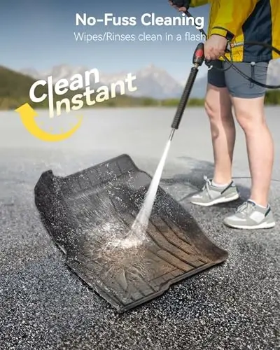 3W Floor Mats for Lincoln MKX 2016 2017 2018 & Lincoln Nautilus 2019-2022, Custom Fit TPE All Weather Floor Liners, 1st & 2nd Row Full Set, Black - 4