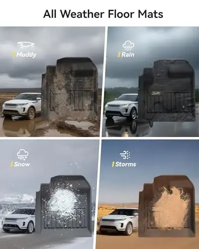 3W Коврики для пола и багажника подходят для Range Rover Evoque 2020-2024 2025 2026, TPE Всепогодные коврики для пола, полный комплект автомобильных ковриков - 5