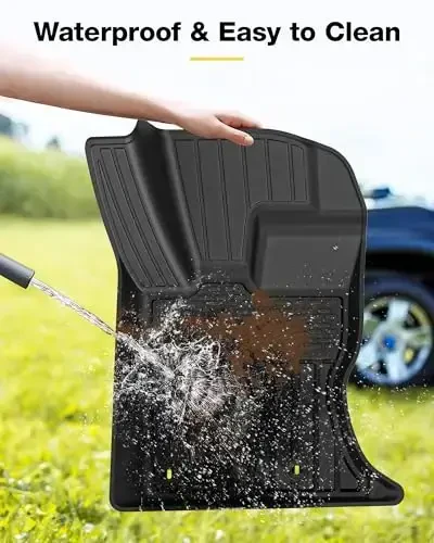 3W Коврики для пола подходят для 2017-2025 2026 Range Rover Land Rover Velar/Jaguar F-Pace, TPE Всепогодные коврики для пола, изготовленные на заказ, для Range Rover Velar 1-го и 2-го ряда, полный комплект автомобильных ковриков, черные - 7