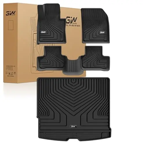 3W Коврики и грузовой вкладыш подходят для Volvo XC60 2018-2024 2025 2026 (не для гибридных или PHEV) TPE Всепогодный заказной комплект T5 T6 Momentum Полный комплект безвредных сверхмощных напольных ковриков и ковриков для багажника Автомобильные аксессуары - 3W