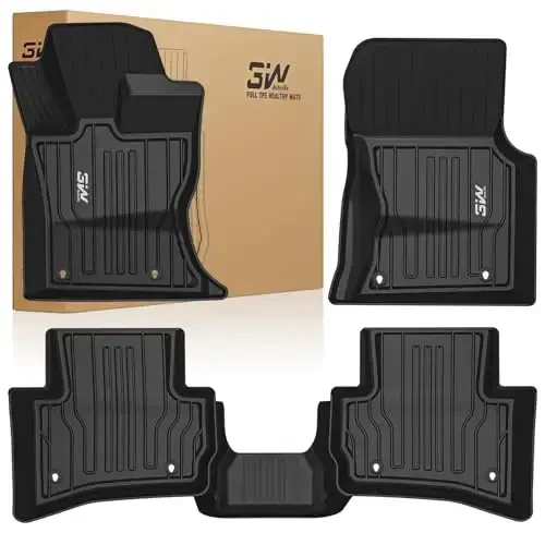 3W Floor Mats Fit for Jaguar F-pace & Land Rover Range Rover Velar 2017-2024 2025 2026, TPE All Weather Custom Fit Accessories for Jaguar F pace Floor Liner 1st and 2nd Row Full Set Car Mats, Black 