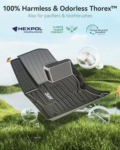 3W Floor Mats Fit for Jaguar F-pace & Land Rover Range Rover Velar 2017-2024 2025 2026, TPE All Weather Custom Fit Accessories for Jaguar F pace Floor Liner 1st and 2nd Row Full Set Car Mats, Black - 7