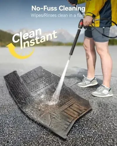 3W Pol qoplamalari va yuk qoplamasi Land Rover/Range Rover Defender 110 (faqat 4 eshikli 5 o'rindiqli) 2020-2024 2025 (Defender 110s/rezina qoplamalar uchun emas), TPE barcha ob-havo sharoitlariga mos pol qoplamasi to'plami, qora - 4