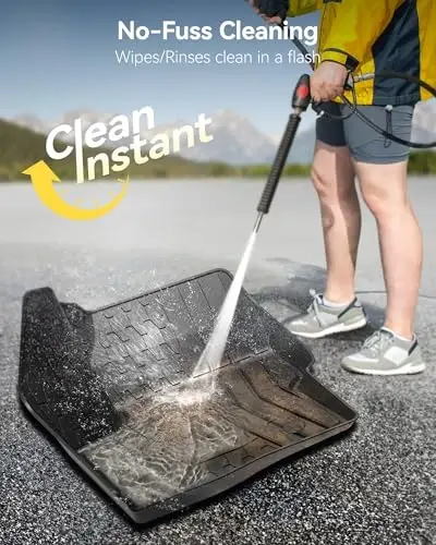 3W Polik uchun gilamchalar Lincoln MKC 2015-2019 bilan mos, TPE barcha ob-havo sharoitlari uchun pol qoplamasi 1 va 2-qatorlar uchun moslashtirilgan to'liq avtomobil qoplamalari to'plami - Qora - 4