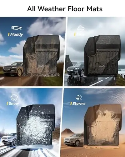 3W Polik uchun gilamchalar Lincoln MKC 2015-2019 bilan mos, TPE barcha ob-havo sharoitlari uchun pol qoplamasi 1 va 2-qatorlar uchun moslashtirilgan to'liq avtomobil qoplamalari to'plami - Qora - 5