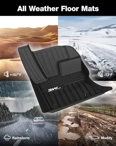 3W Poydevor Gilamlari 2017-2025 2026 Range Rover Land Rover Velar/Jaguar F-Pace uchun mos, TPE Barcha Ob-Havo Sharoitlari uchun Moslashtirilgan Poydevor Qoplamasi Range Rover Velar 1 va 2-Qatorlar uchun To'liq Avtomobil Qoplamalari Qora - 5