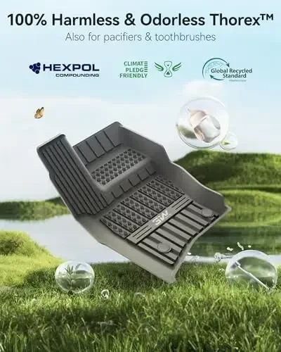 3W Range Rove Defender 90 2020-2024 2025 uchun pol gilamlari TPE har qanday ob-havoga moslashtirilgan pol qoplamasi Range Rove Defender 90 1 va 2-qator to'liq komplekt avtomobil gilamlari, qora - 7