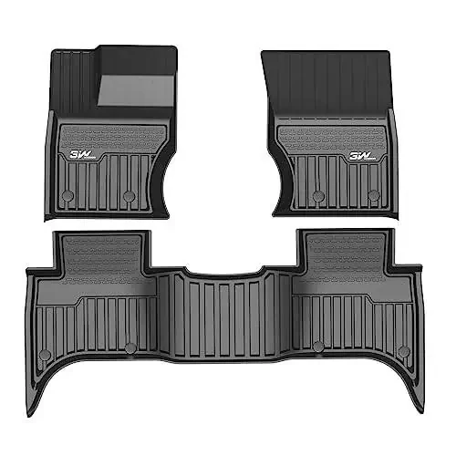 3W Floor Mats Fit Range Rover Sport 2014-2022(Not for Range/Land Rover Discovery Sport) TPE All Weather Custom Fit for Land Rover Sport 1st and 2nd Row Full Set Car Liners - Black - 1