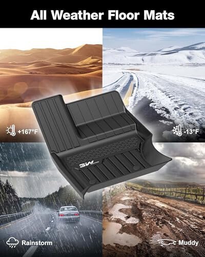 3W Floor Mats Fit Range Rover Sport 2014-2022(Not for Range/Land Rover Discovery Sport) TPE All Weather Custom Fit for Land Rover Sport 1st and 2nd Row Full Set Car Liners - Black - 6