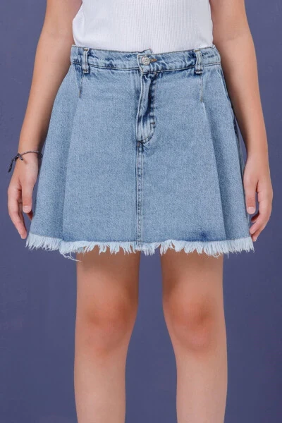 4-14 Yaş Kız Çocuk Kot Şort Etek - GENEL MARKALAR (1)