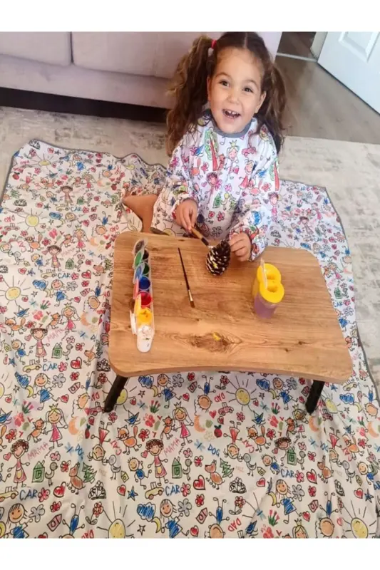 4-7 ёшгача фарзандлар учун сув ўтказмайдиган, узун ёқалик фартук - 3