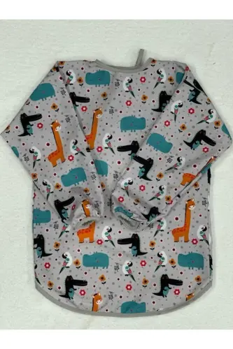 4-7 Yaş Sıvı Geçirmez, Uzun Kollu Çocuk Faaliyet Aktivite Boyama Önlüğü-Anımal - 1