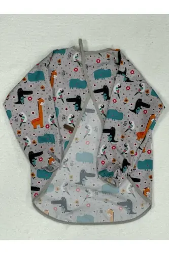 4-7 Yaş Sıvı Geçirmez, Uzun Kollu Çocuk Faaliyet Aktivite Boyama Önlüğü-Anımal - 3