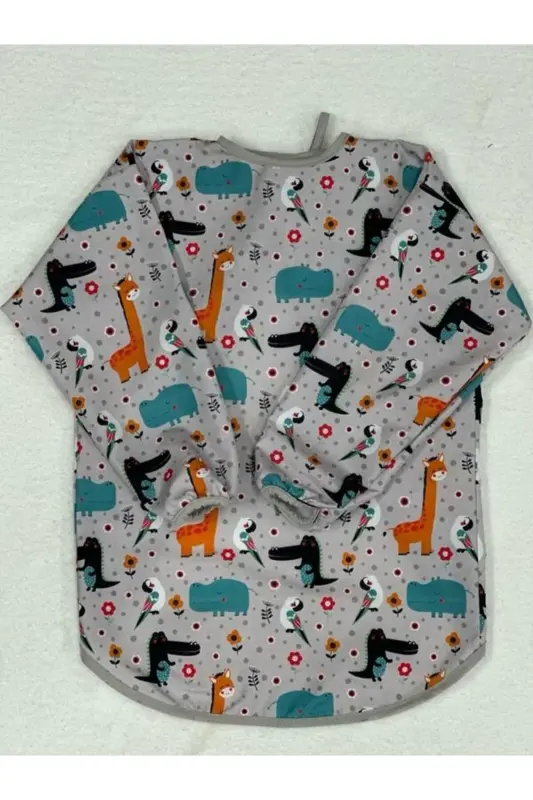 4-7 Yaş Sıvı Geçirmez, Uzun Kollu Çocuk Faaliyet Aktivite Boyama Önlüğü-Anımal - 1