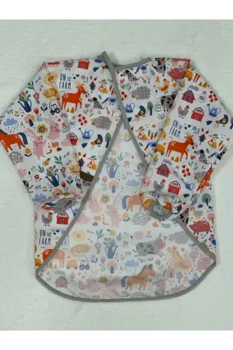 4-7 Yaş Sıvı Geçirmez, Uzun Kollu Çocuk Faaliyet Aktivite Boyama Önlüğü-farm - AŞKIN PARTI EVI (1)