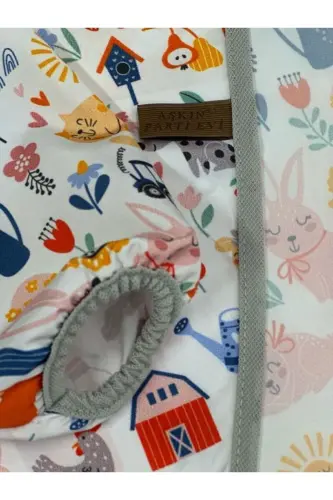 4-7 Yaş Sıvı Geçirmez, Uzun Kollu Çocuk Faaliyet Aktivite Boyama Önlüğü-farm - 4