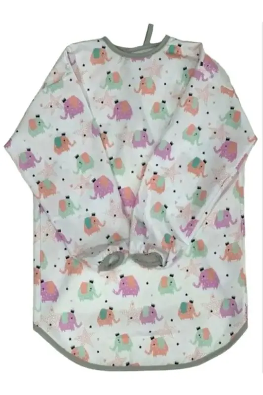 4-7 Yaş Sıvı Geçirmez, Uzun Kollu Çocuk Faaliyet Aktivite Boyama Önlüğü-fil - 1