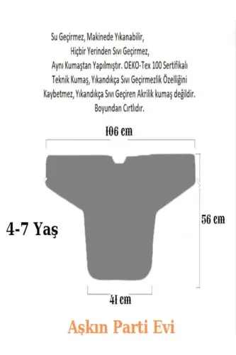 4-7 Yaş Sıvı Geçirmez, Uzun Kollu Çocuk Faaliyet Aktivite Boyama Önlüğü-fil - 5