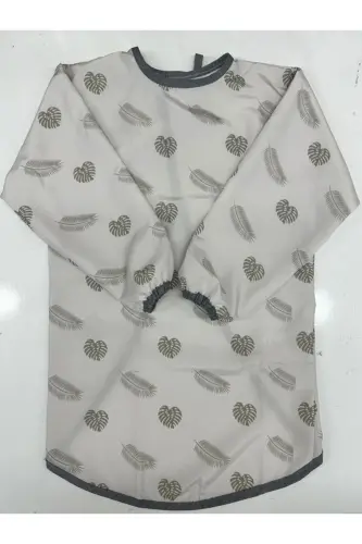 4-7 Yaş Sıvı Geçirmez, Yaprak Desenli Uzun Kollu Çocuk Faaliyet Aktivite Önlüğü.-Yaprak - 1