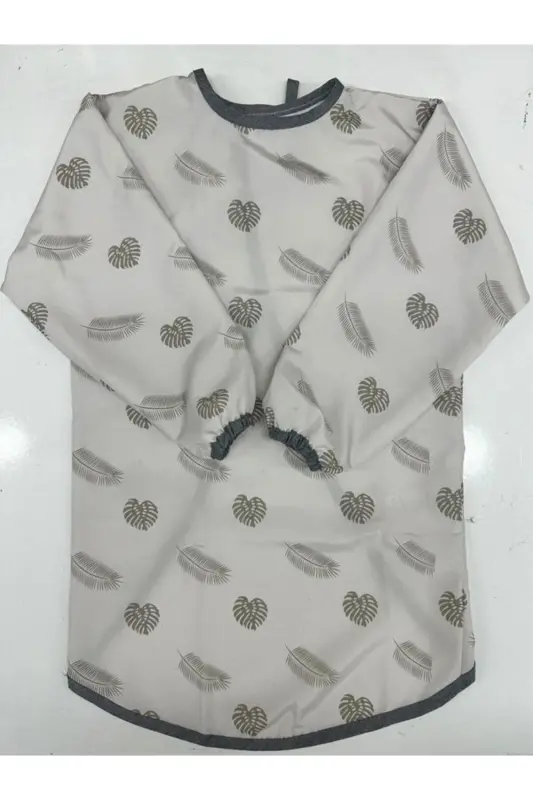 4-7 Yaş Sıvı Geçirmez, Yaprak Desenli Uzun Kollu Çocuk Faaliyet Aktivite Önlüğü.-Yaprak - 1