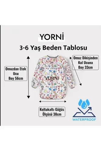 4-7 Years Old Kids Family Waterproof, Machine Washable, Long Sleeve Child Activity Painting Apron - YORNI (1)