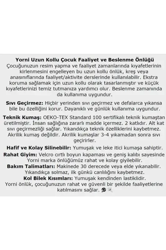 4-7 Years Old Kids Family Waterproof, Machine Washable, Long Sleeve Child Activity Painting Apron - 5