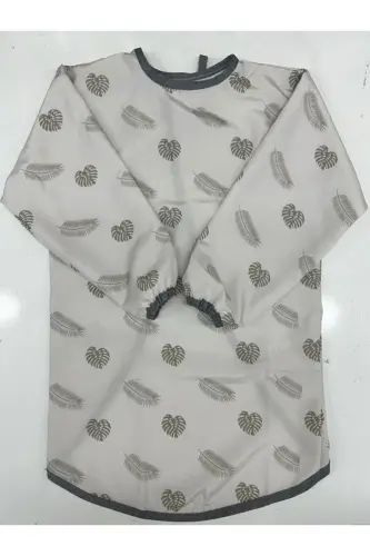 4-7 Years Waterproof Long Sleeve Kids Activity Painting Apron-Beige leaf - 4