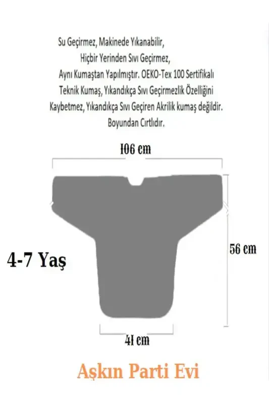 4-7 Yosh Suyuq o'tkazmaydigan, uzun yengli bolalar faoliyat ko'ylagi - Bej barg - 5