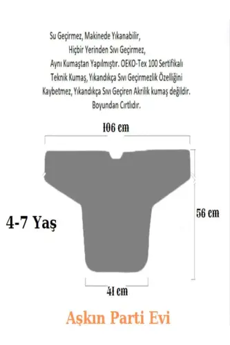 4-7 Yosh Zooo.Suv o'tkazmaydigan, uzun yengli bolalar faoliyati uchun bo'yash oldligi - to'q sariq - 3