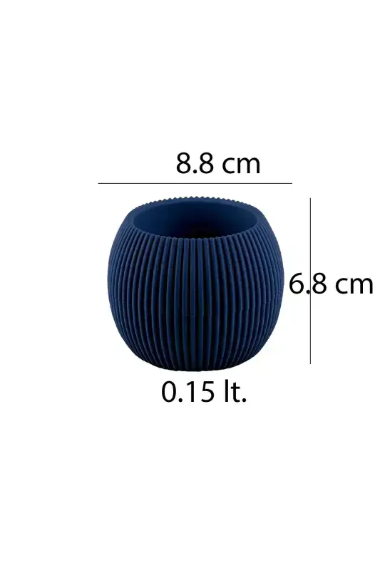 4 Adet 0.15 Litre Mini Mercan Kaktüs Sukulent Saksısı Minik Plastik Saksı No 1-Mavi - 2