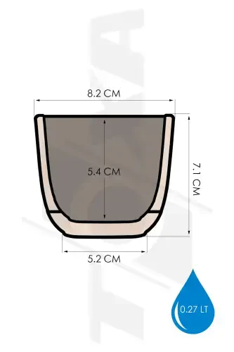 4 Adet 0.27 Litr Bej Marjon Kare Saksı Mini Bo'yli Kaktus Sukulent Saksisi Tabakli Plastik Saksı-BEJ - TOXA (1)