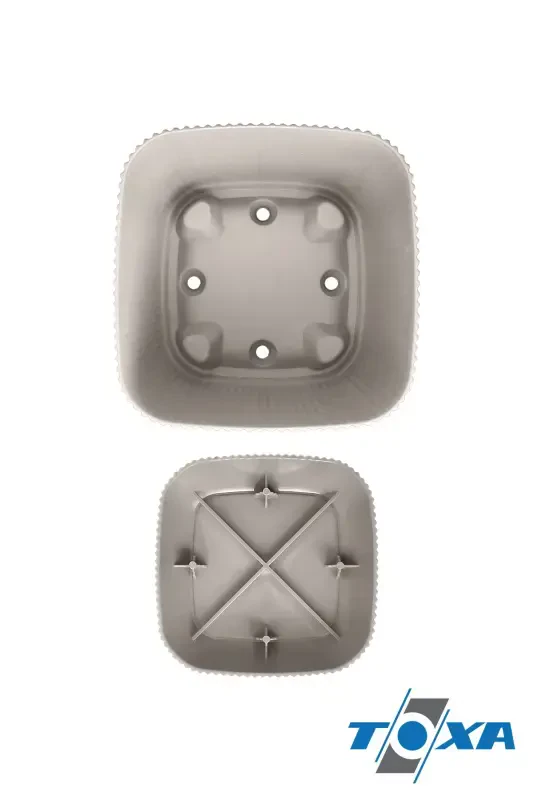 4 Adet 0.27 Litr Bej Marjon Kare Saksı Mini Bo'yli Kaktus Sukulent Saksisi Tabakli Plastik Saksı-BEJ - 5